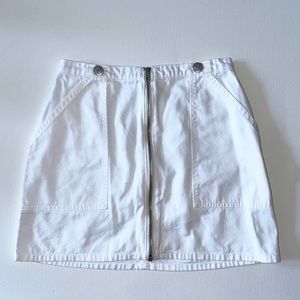 COPY - White Skirt with Silver Zipper